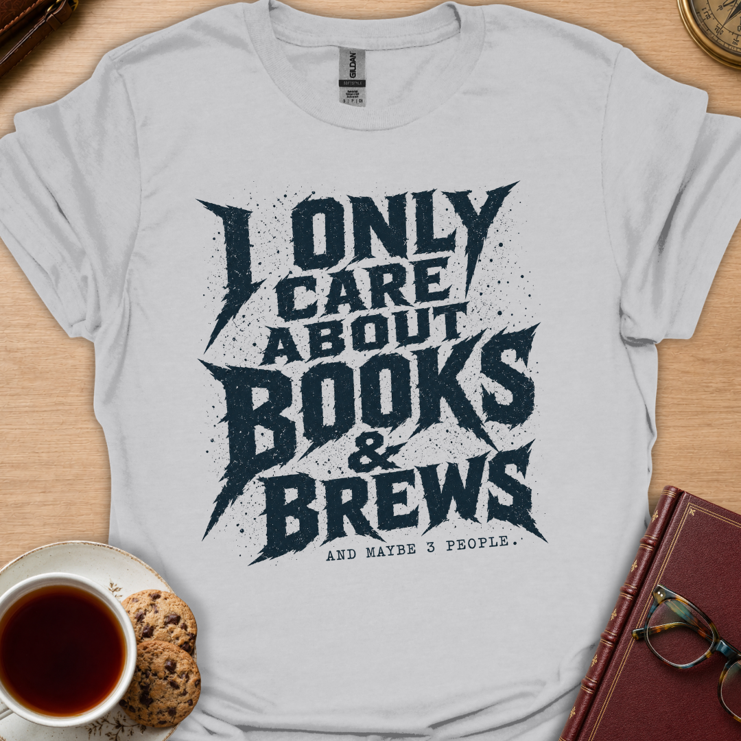 Books Brews And Three People T-Shirt