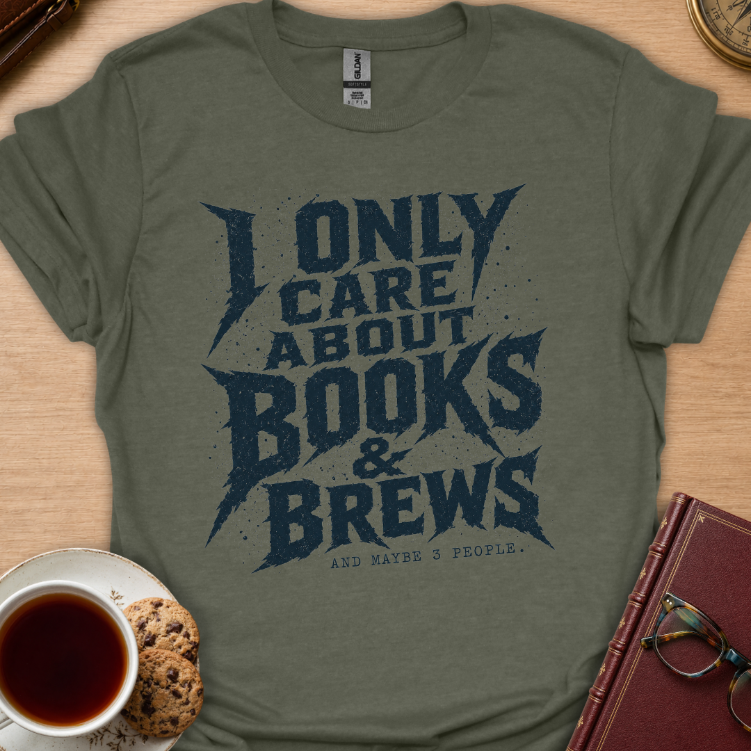 Books Brews And Three People T-Shirt