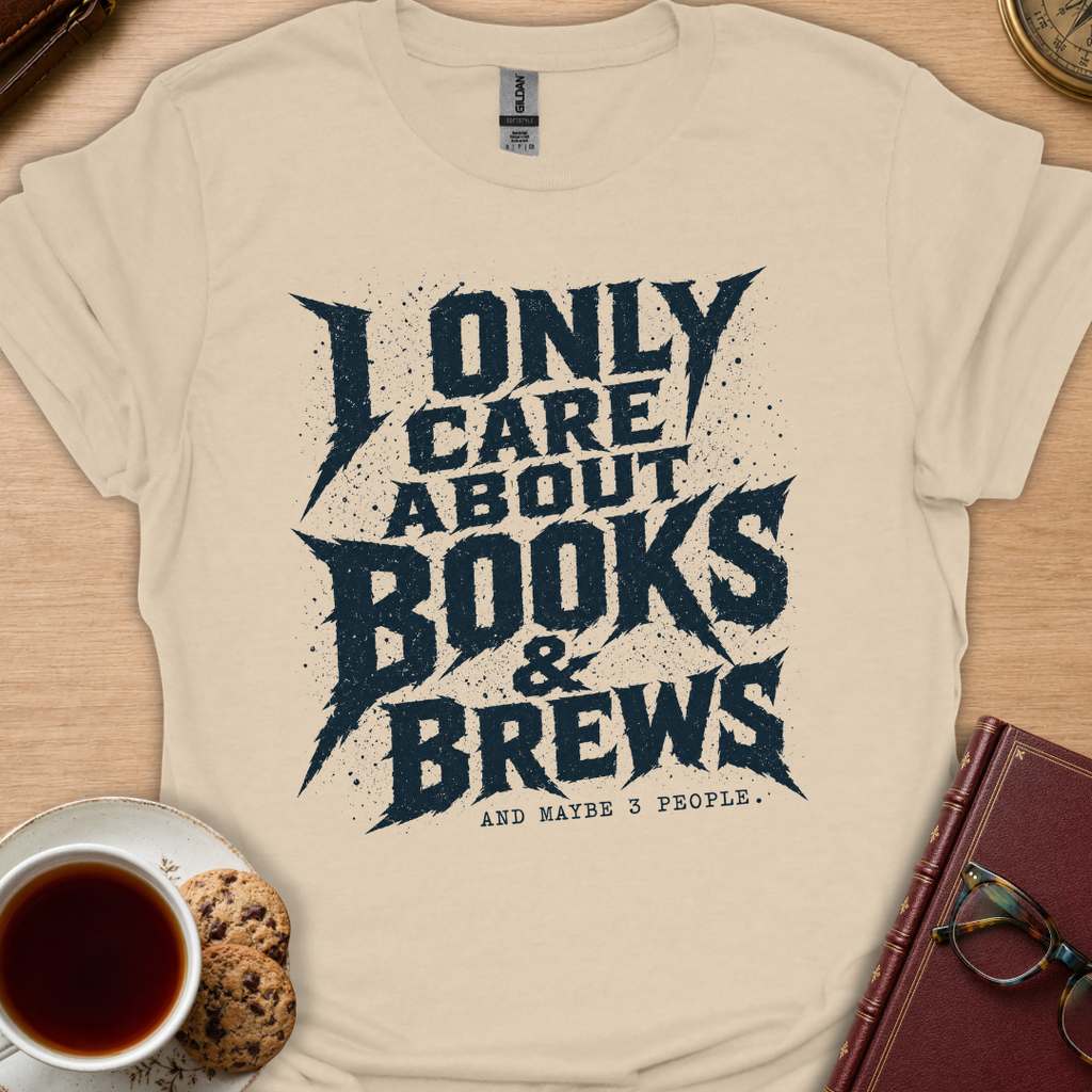Books Brews And Three People T-Shirt