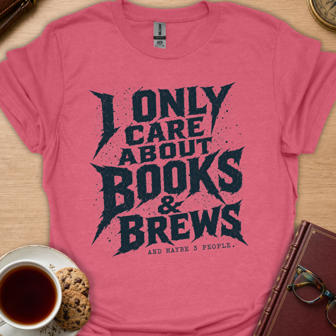 Books Brews And Three People T-Shirt
