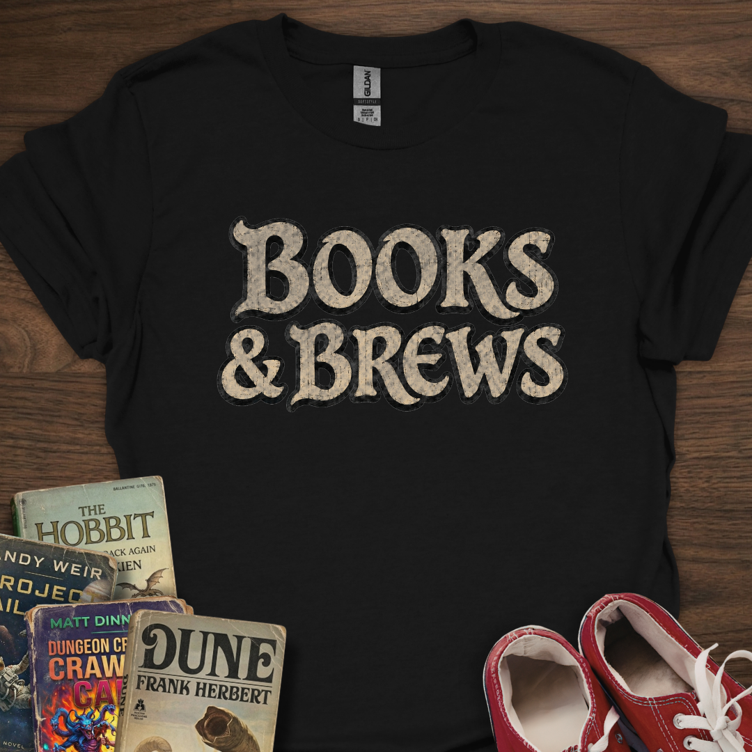 Books And Brews Wood T-Shirt