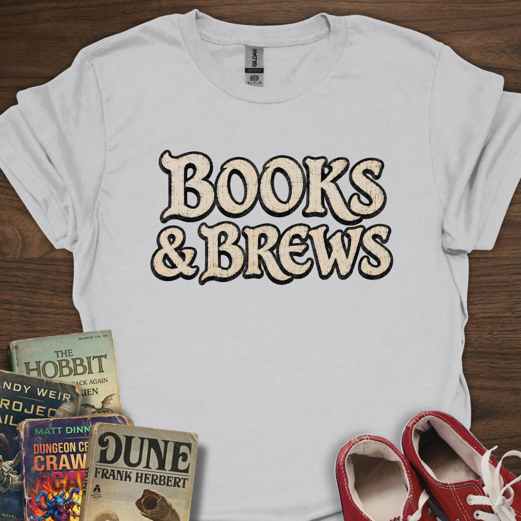 Books And Brews Wood T-Shirt
