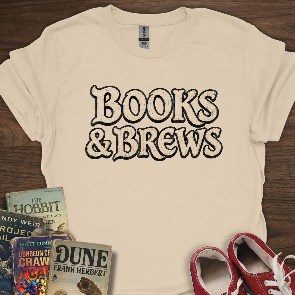 Books And Brews Wood T-Shirt