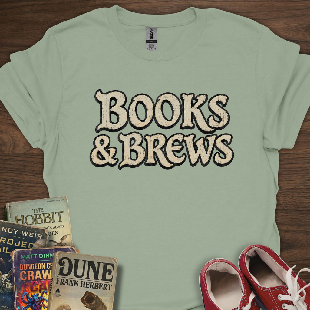 Books And Brews Wood T-Shirt