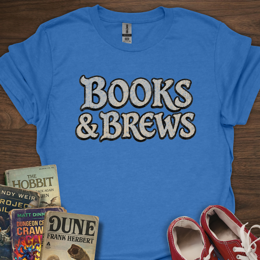 Books And Brews Wood T-Shirt