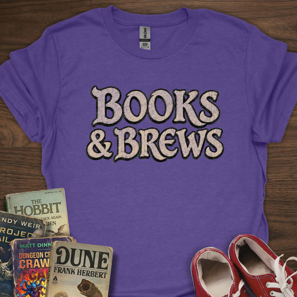 Books And Brews Wood T-Shirt