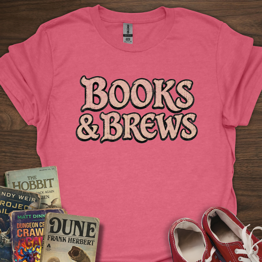 Books And Brews Wood T-Shirt