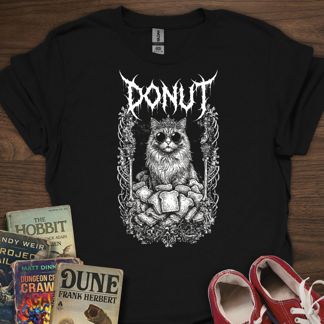 Donut Cat Metal T-Shirt