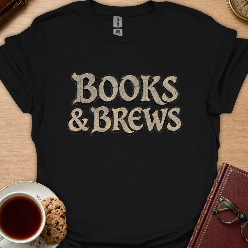 Books And Brews Wood T-Shirt
