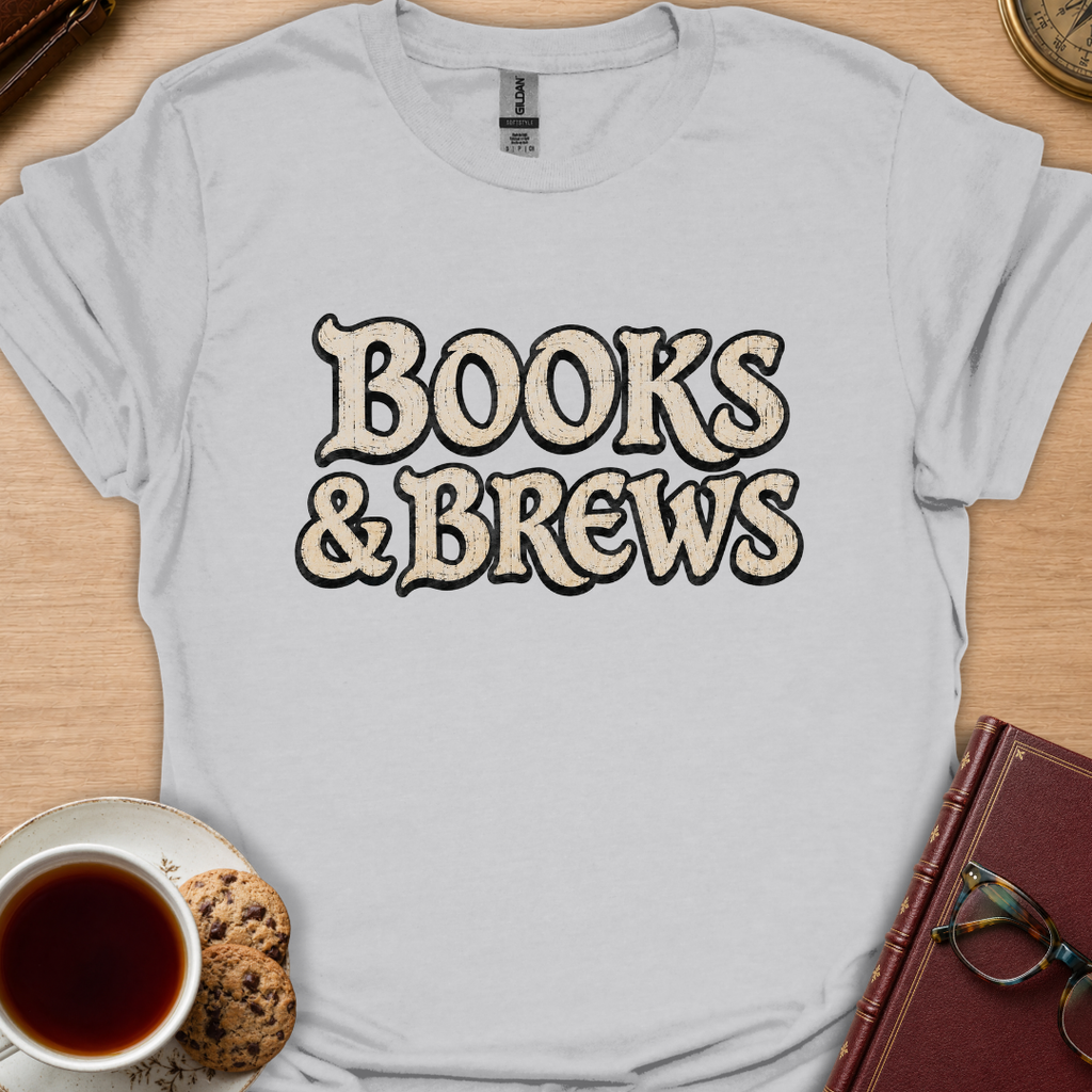 Books And Brews Wood T-Shirt