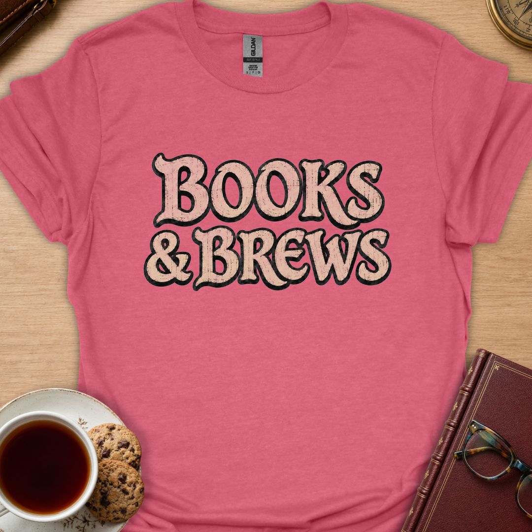 Books And Brews Wood T-Shirt