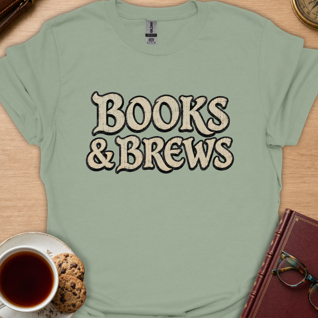 Books And Brews Wood T-Shirt