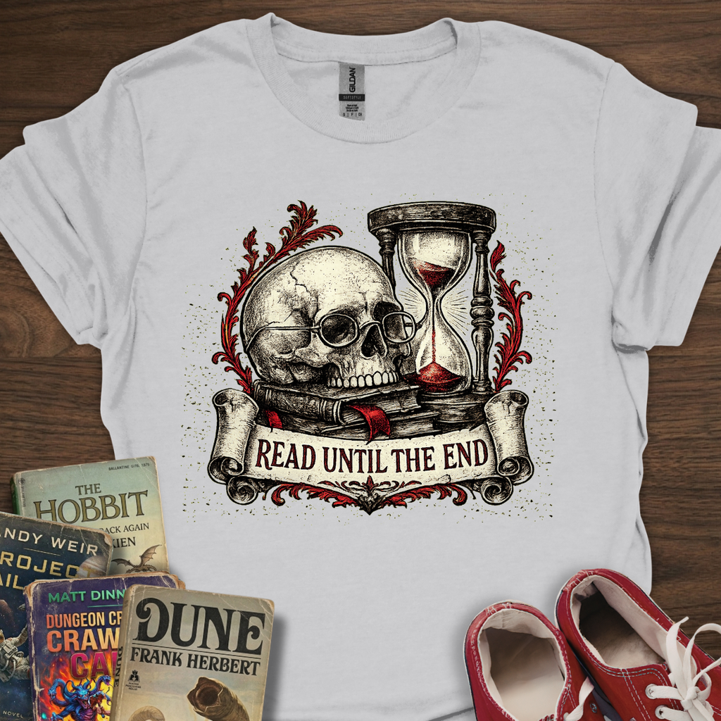 Read Until The End Skull T-Shirt