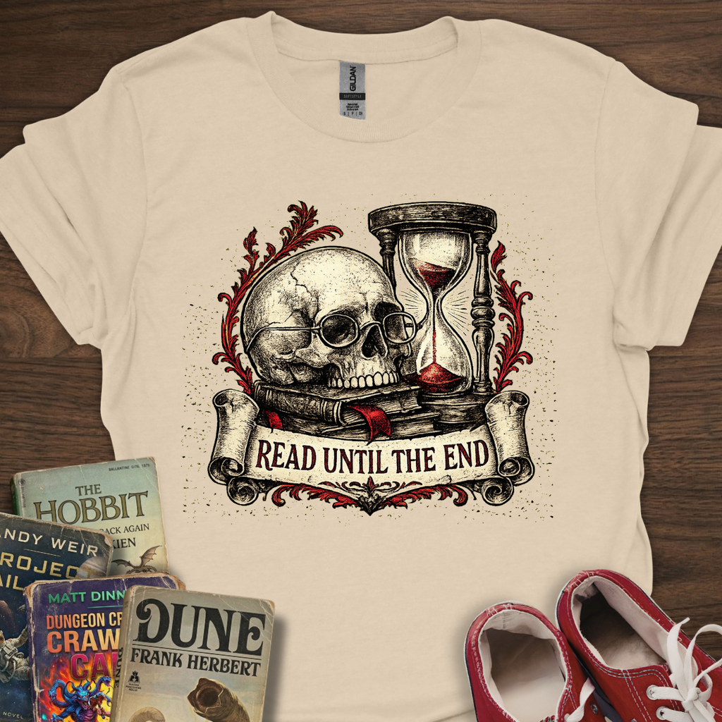 Read Until The End Skull T-Shirt