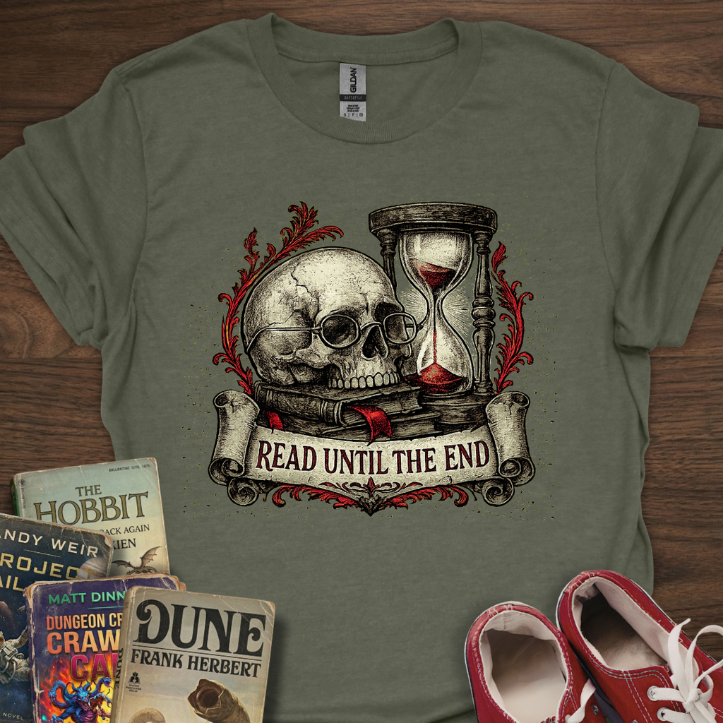 Read Until The End Skull T-Shirt