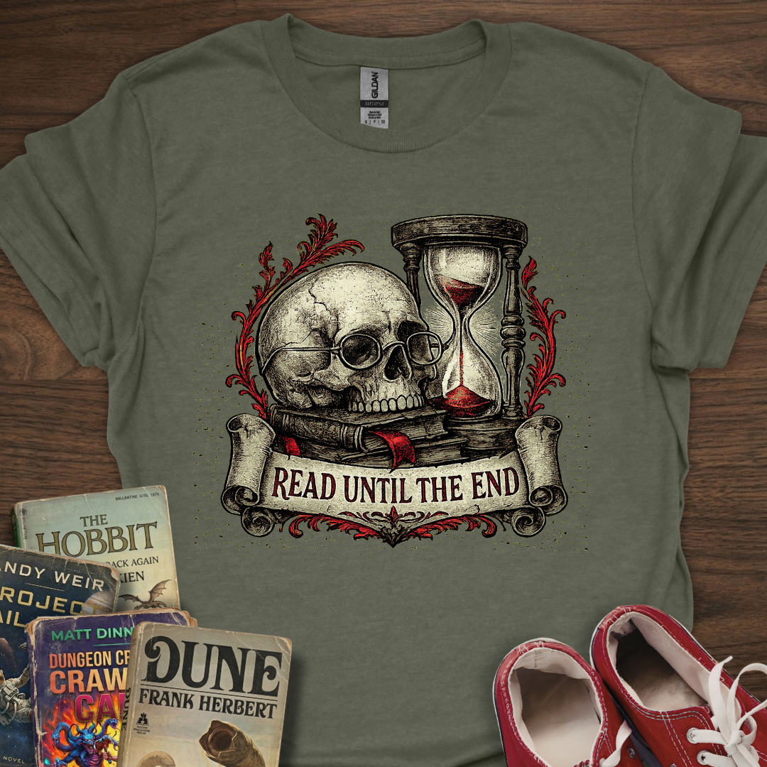 Read Until The End Skull T-Shirt