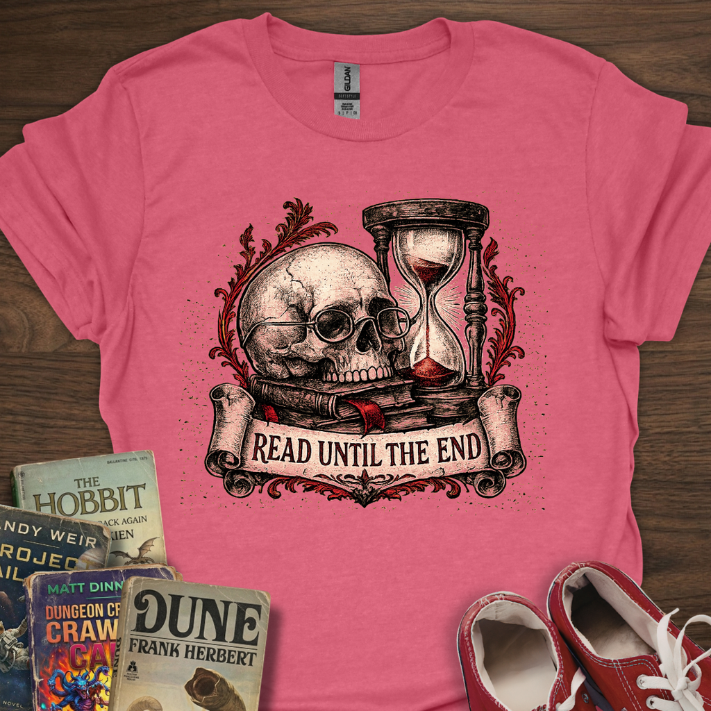 Read Until The End Skull T-Shirt