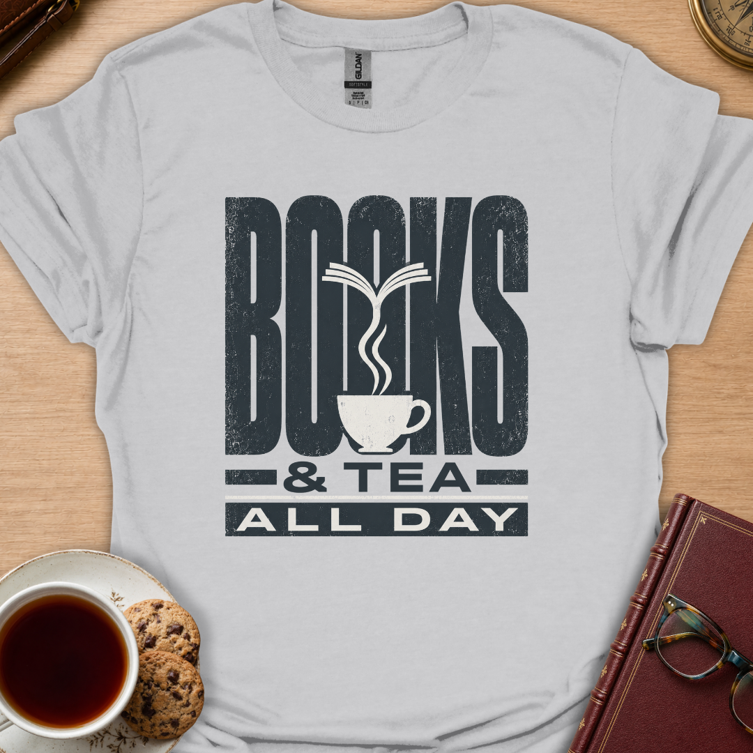 Books & Tea All Day T-Shirt