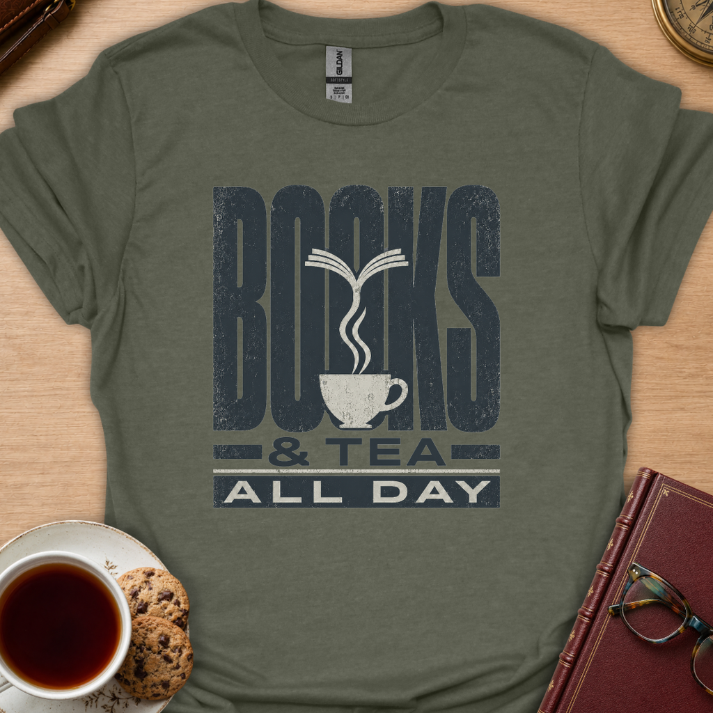 Books & Tea All Day T-Shirt