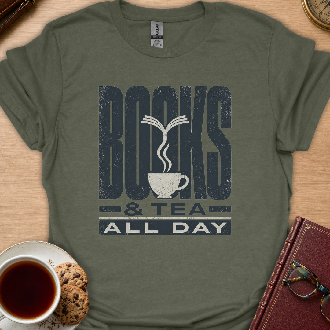 Books & Tea All Day T-Shirt