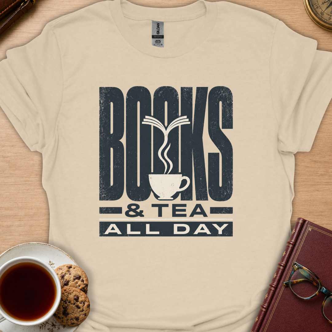 Books & Tea All Day T-Shirt