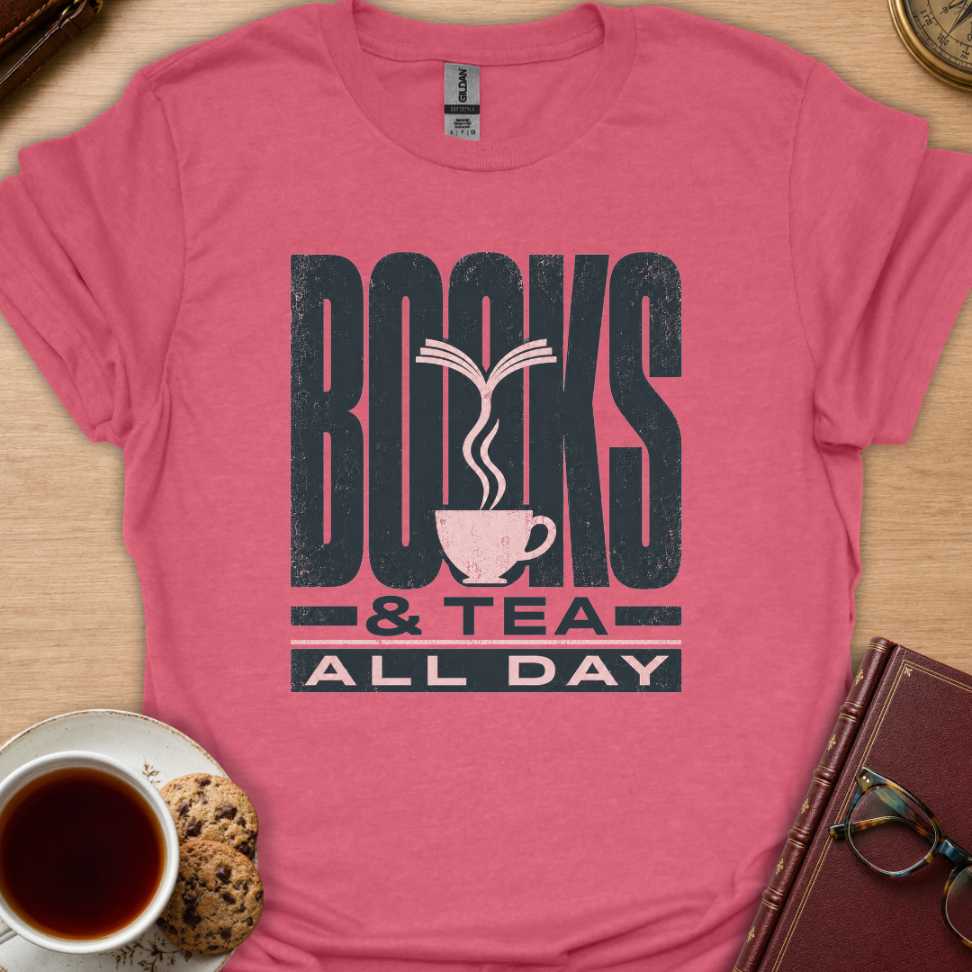 Books & Tea All Day T-Shirt