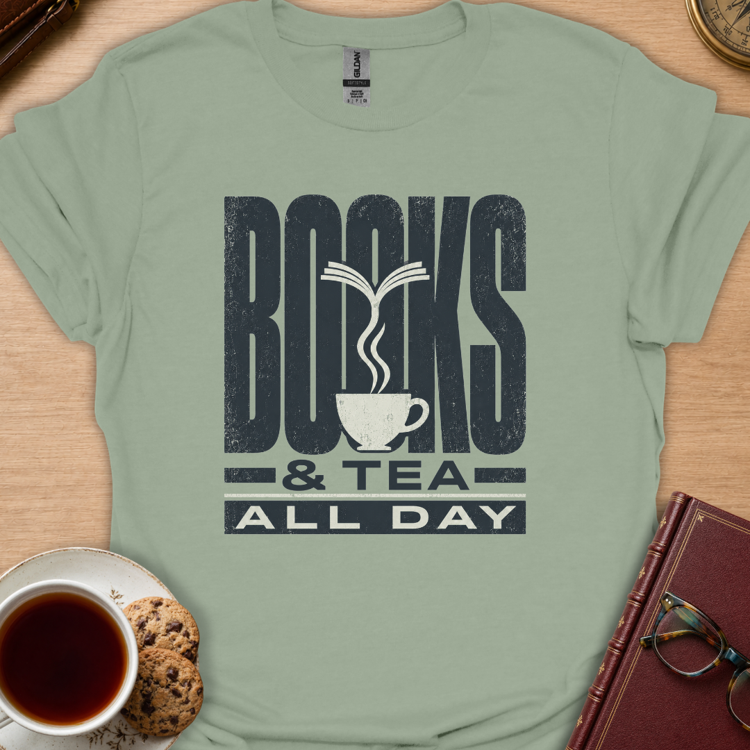 Books & Tea All Day T-Shirt