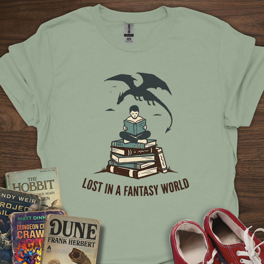Lost In A Fantasy World Pile T-Shirt