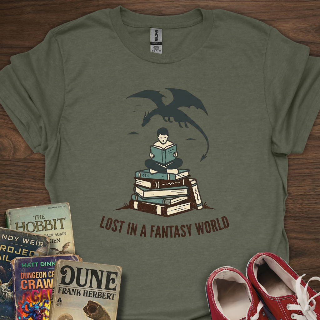 Lost In A Fantasy World Pile T-Shirt