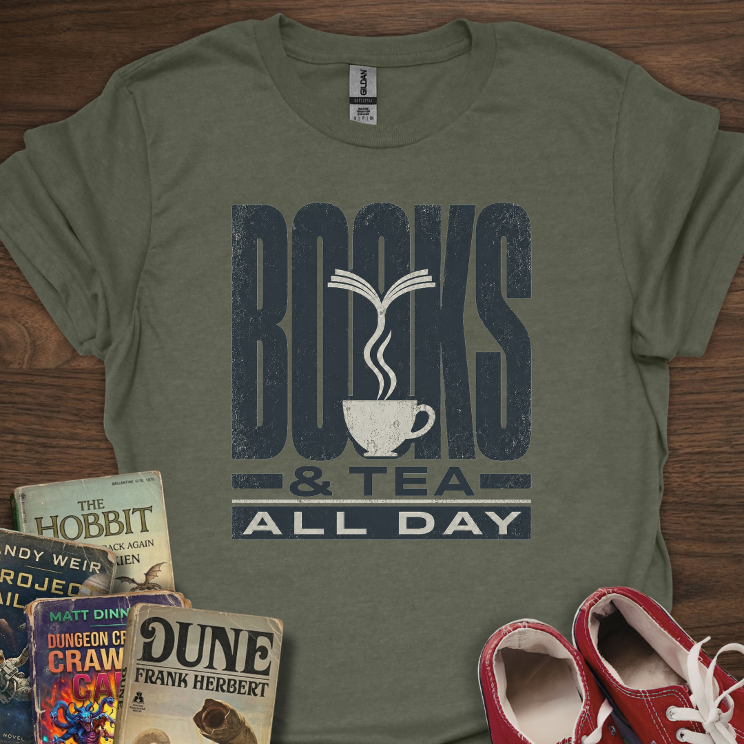 Books & Tea All Day T-Shirt