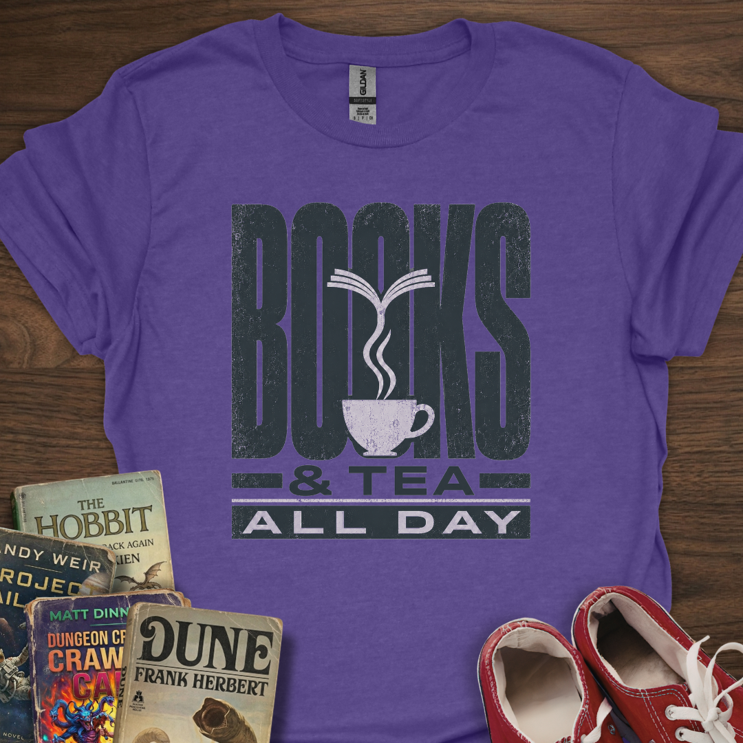Books & Tea All Day T-Shirt