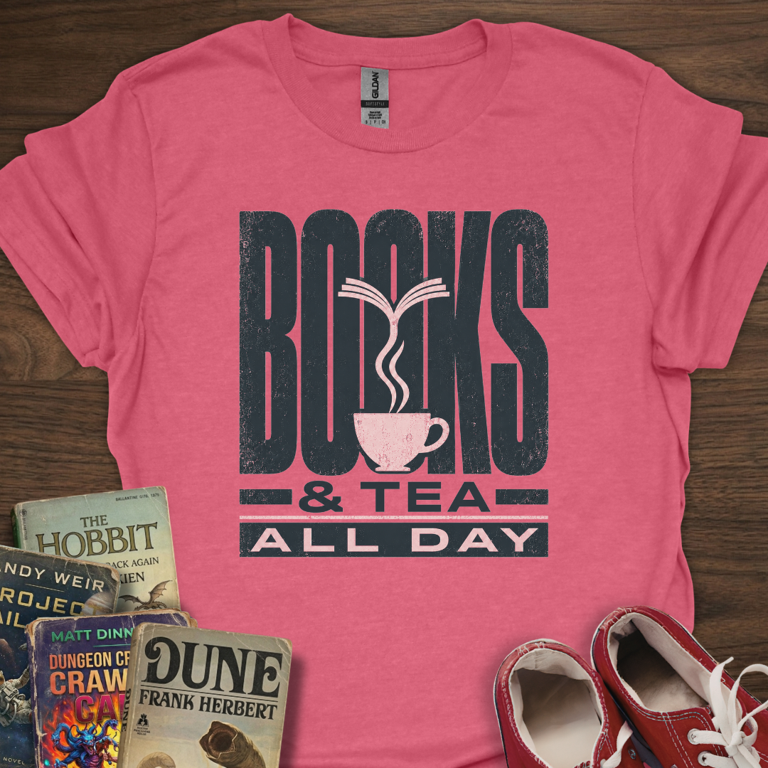 Books & Tea All Day T-Shirt